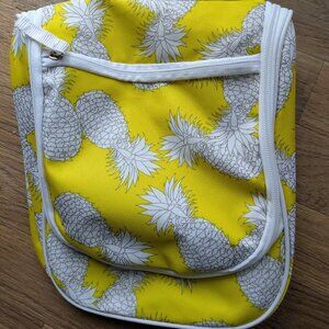 Sage & Emily Hanging Make Up Bag Bath and Body Bag Yellow with Pineapples